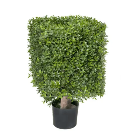 Artificial squared boxwood topiary, 18''