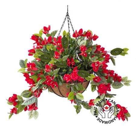 Jardinière suspendue de bougainvillier artificiel, 24 x 22