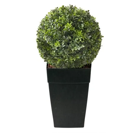 Artificial outdoor potted boxwood ball topiary, 33''