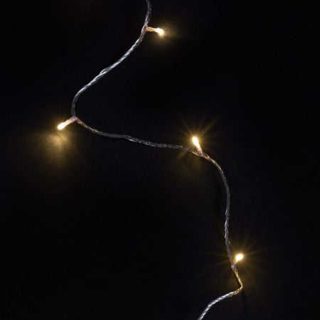 100 lumières de Noël DEL, blanc chaud, fil clair, int, 52,5'