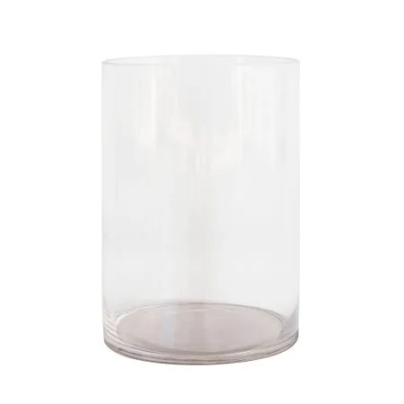 Vase en verre avec base chrome, 10 x 7''