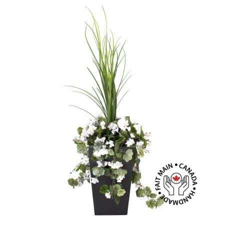 Artificial white geranium outdoor flower arrangement, 50''