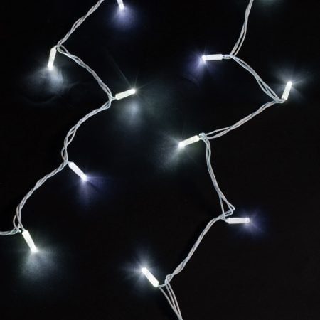 Outdoor 100 Twinkle LED string, pure white, white wire, 52.5'