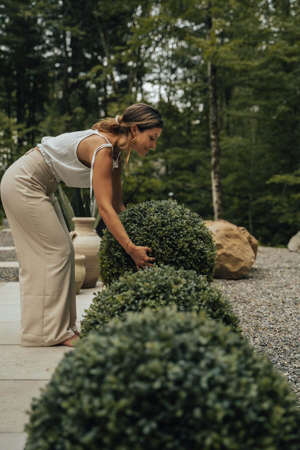 Boules de buis aménagement extérieur - Décors Véronneau