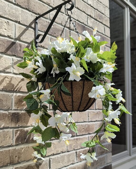 Suspendue d'hibiscus blanc artificielles - Décors Véronneau