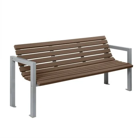 Banc de parc avec appuis-bras, composite brun, 72''