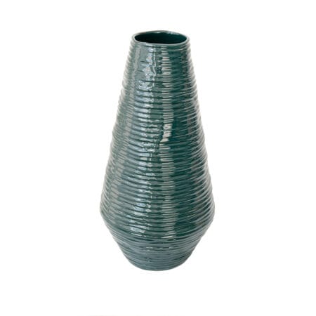 Dark green resin vase, 14,5 x 7''