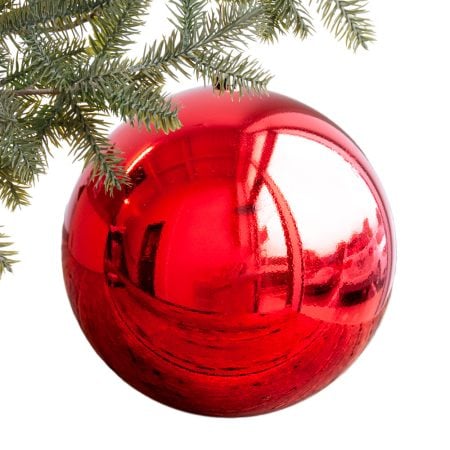 Boule de Noël géante rouge lustrée, 10''