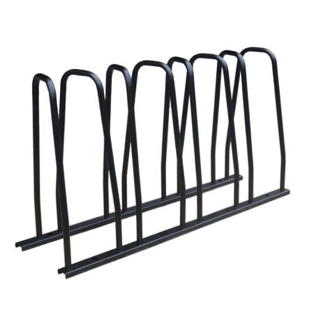 Support à vélo en acier inoxydable noir, 7 places, 54 x 30''