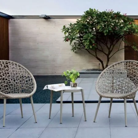 Chaise en osier tressé pour l'extérieur, 32 x 29