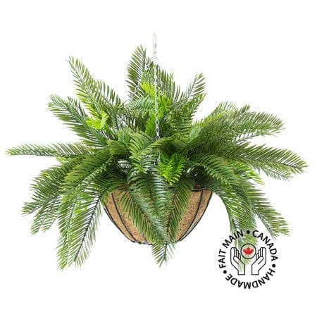 Plante suspendue extérieure de cycas artificiel, 22 x 32