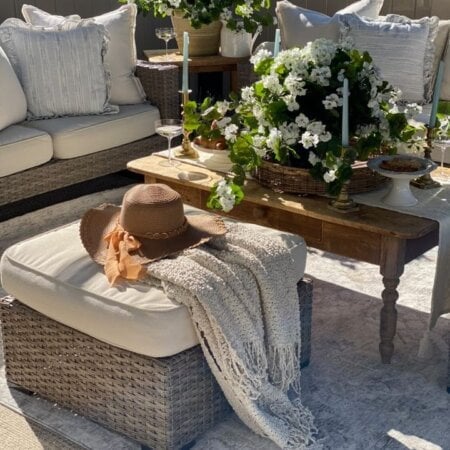 Géranium blanc en pot de culture noir, 28 x 20