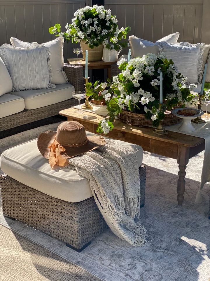 Geranium blanc patio - Décors Véronneau