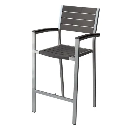 Chaise de bar extérieure en composite gris