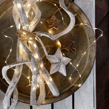 40 lumières DEL sur fil argent, blanc chaud, int, 6,5'