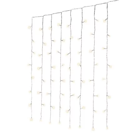 Rideau lumineux de Noël, 300 DELs, fil clair, blanc chaud, 10 x 5' - Décors Véronneau