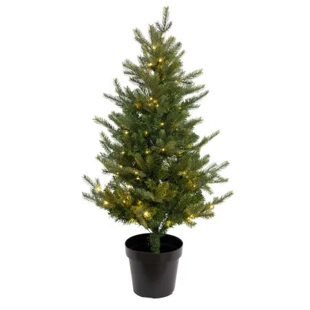 Sapin de Noël illuminé extérieur artificiel, 100 DELs, 48''