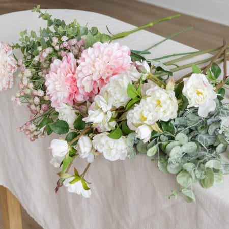 Real-touch artificial cream rose bouquet, 24'' - Décors Véronneau