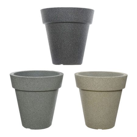 Jardinière en plastique effet béton, 15 x 15''