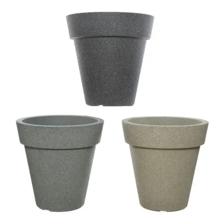 Cement effect plastic planter, 15 x 15''