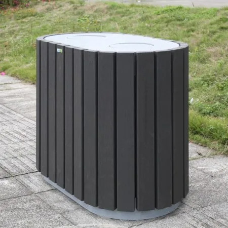 Duo poubelle et recyclage en composite gris, 30 x 40'' - Décors Véronneau