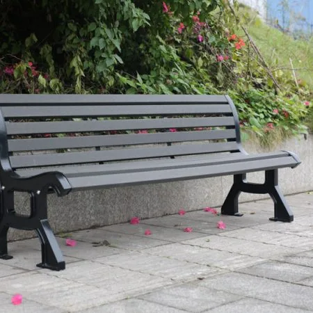 Banc de parc avec dossier, composite gris, 72'' - Décors Véronneau