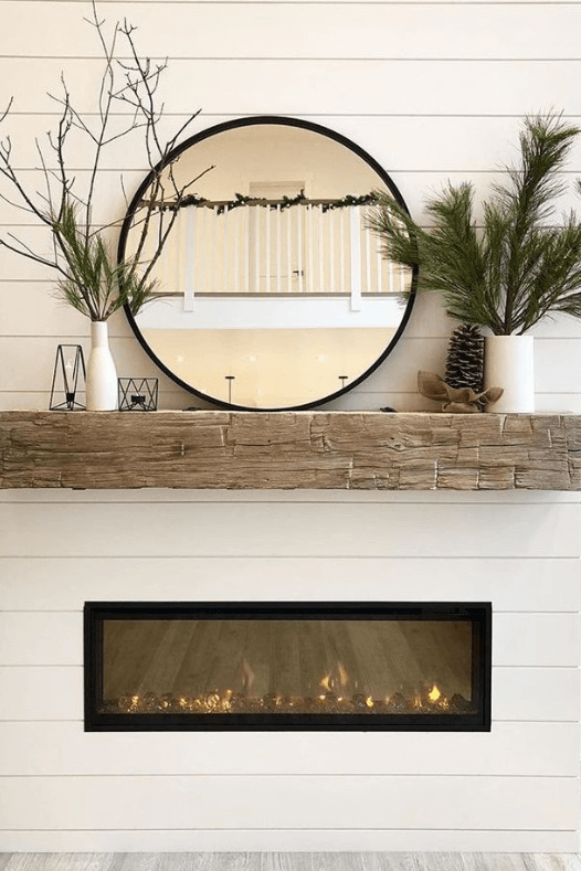 Manteau de foyer avec branches - Décors Véronneau