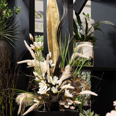 Feuille or sur pied en métal, 47 x 11,5