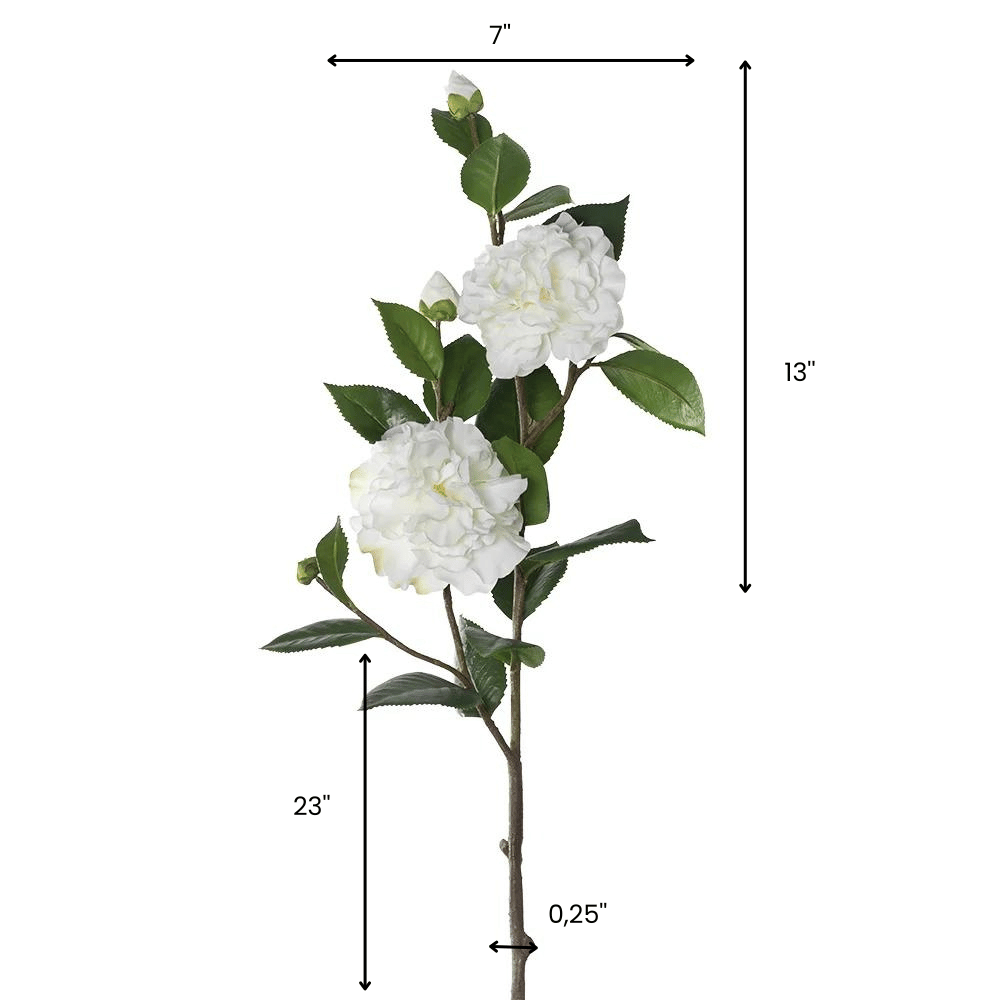 Branche de camélia artificiel mesures - Décors Véronneau
