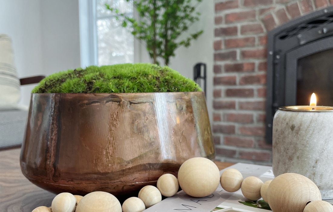 Bol de mousse verte artificielle - Décors Véronneau