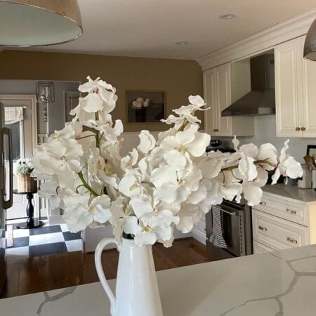 Fleur artificielle orchidée vanda blanche, 32'' - Décors Véronneau