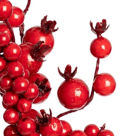 Artificial Christmas crabapple berry pick, 15'' - Décors Véronneau