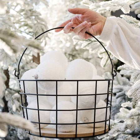 Panier en métal avec poignée, gros - Décors Véronneau