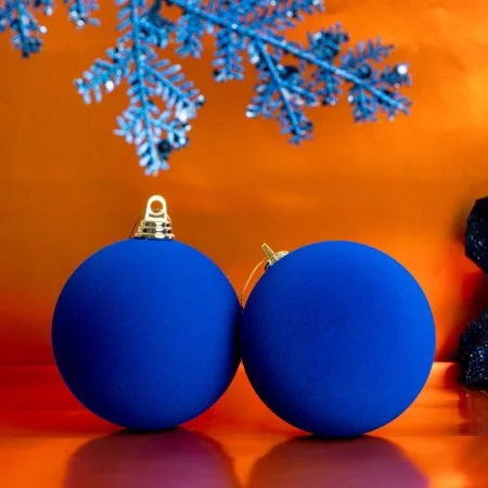 Royal blue velvet effect ornament, 6'' - Décors Véronneau
