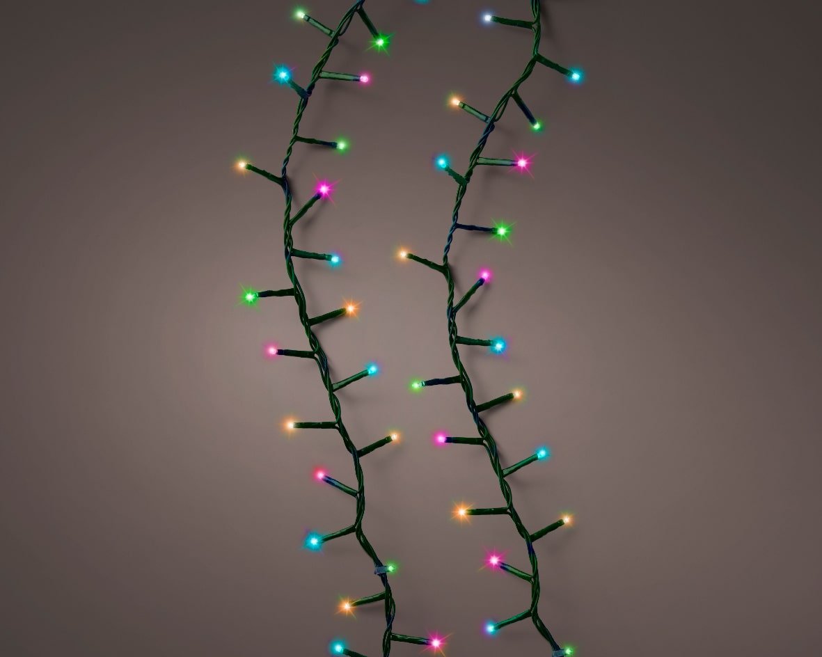 500 multicolor LED Christmas lights, int./ext., green wire, 36' - Image 5 - Décors Véronneau