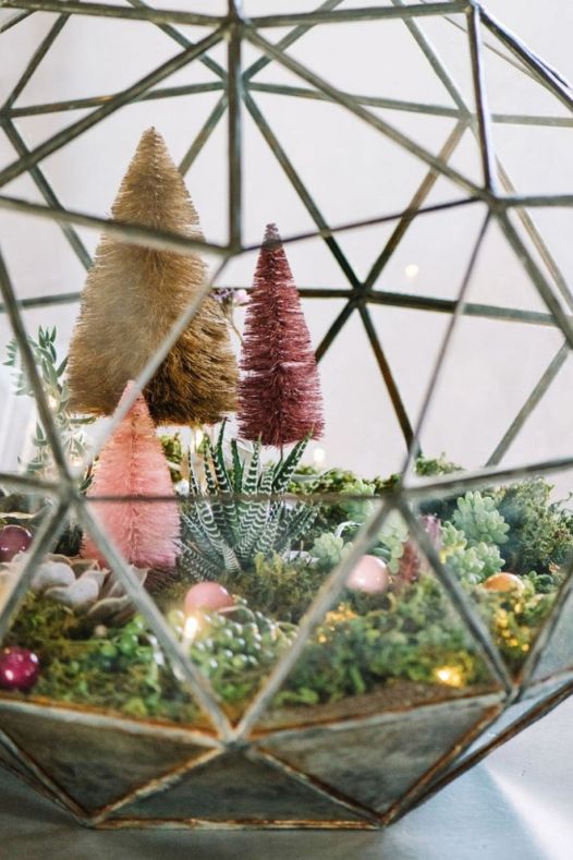 Terrarium de Noël avec sapins - Décors Véronneau