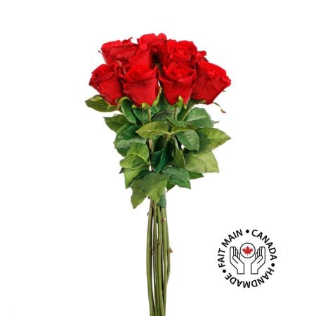 Bouquet of 12 artificial red roses