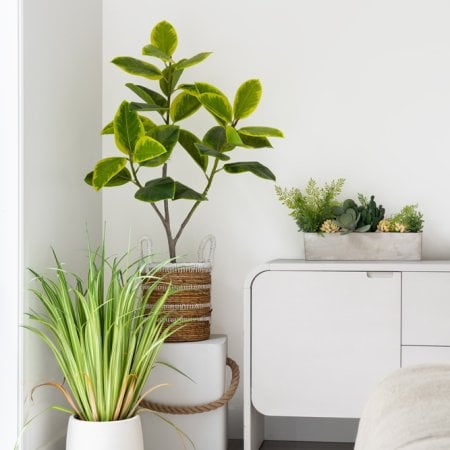 Panier avec poignées à bordure crème - Décors Véronneau