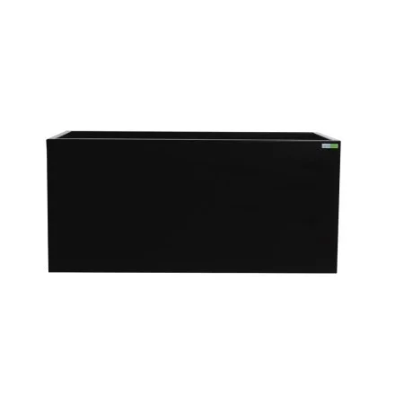 Black stainless steel planter with drainage hole, 18 x 39''