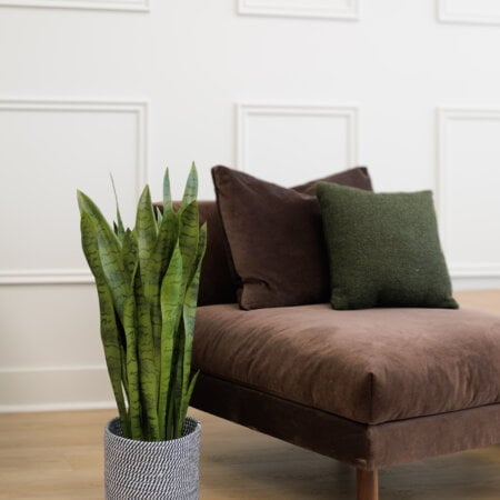 Large grey cotton woven basket - Décors Véronneau