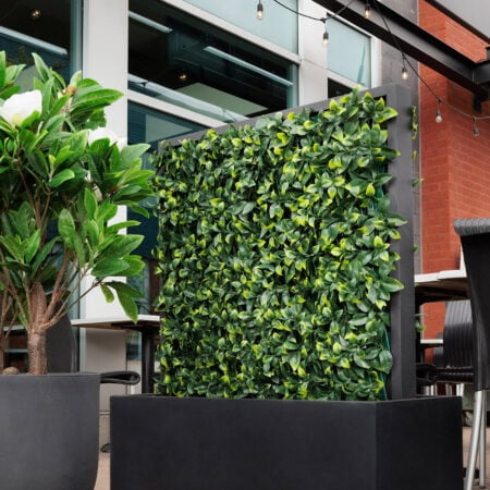 Fiber clay black flower box - Décors Véronneau