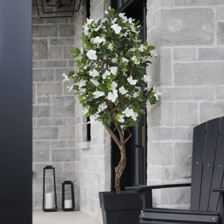 Arbre d'hibiscus blanc artificiel extérieur - Décors Véronneau