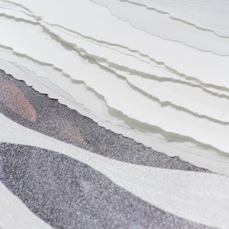 Tableau relief blanc, 40 x 40