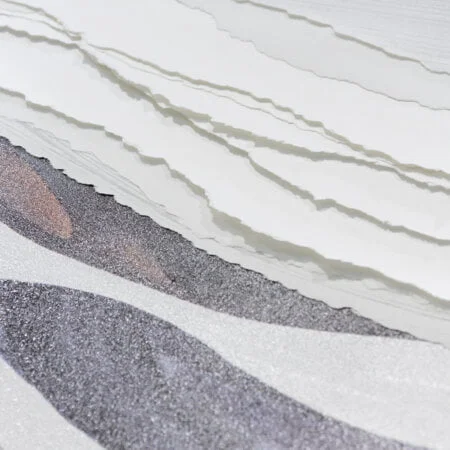 Tableau relief blanc, 40 x 40