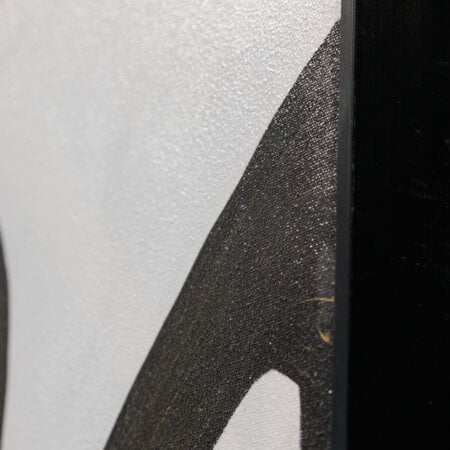 Tableau traits noirs sur fond blanc, 32 x 47