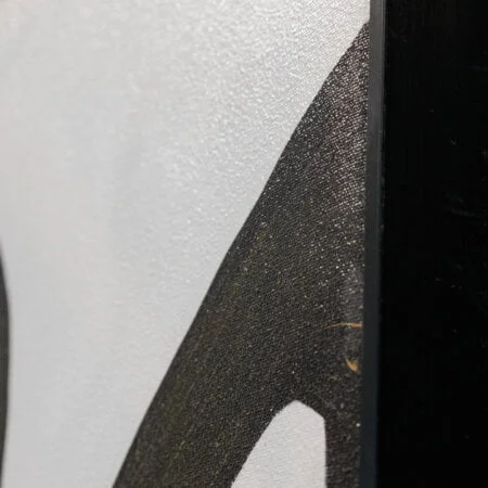 Tableau traits noirs sur fond blanc, 32 x 47