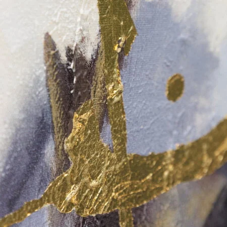 Tableau lignes dorées abstraites, 32 x 32