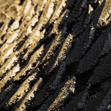 Tableau minimaliste noir et doré, 47 x 32