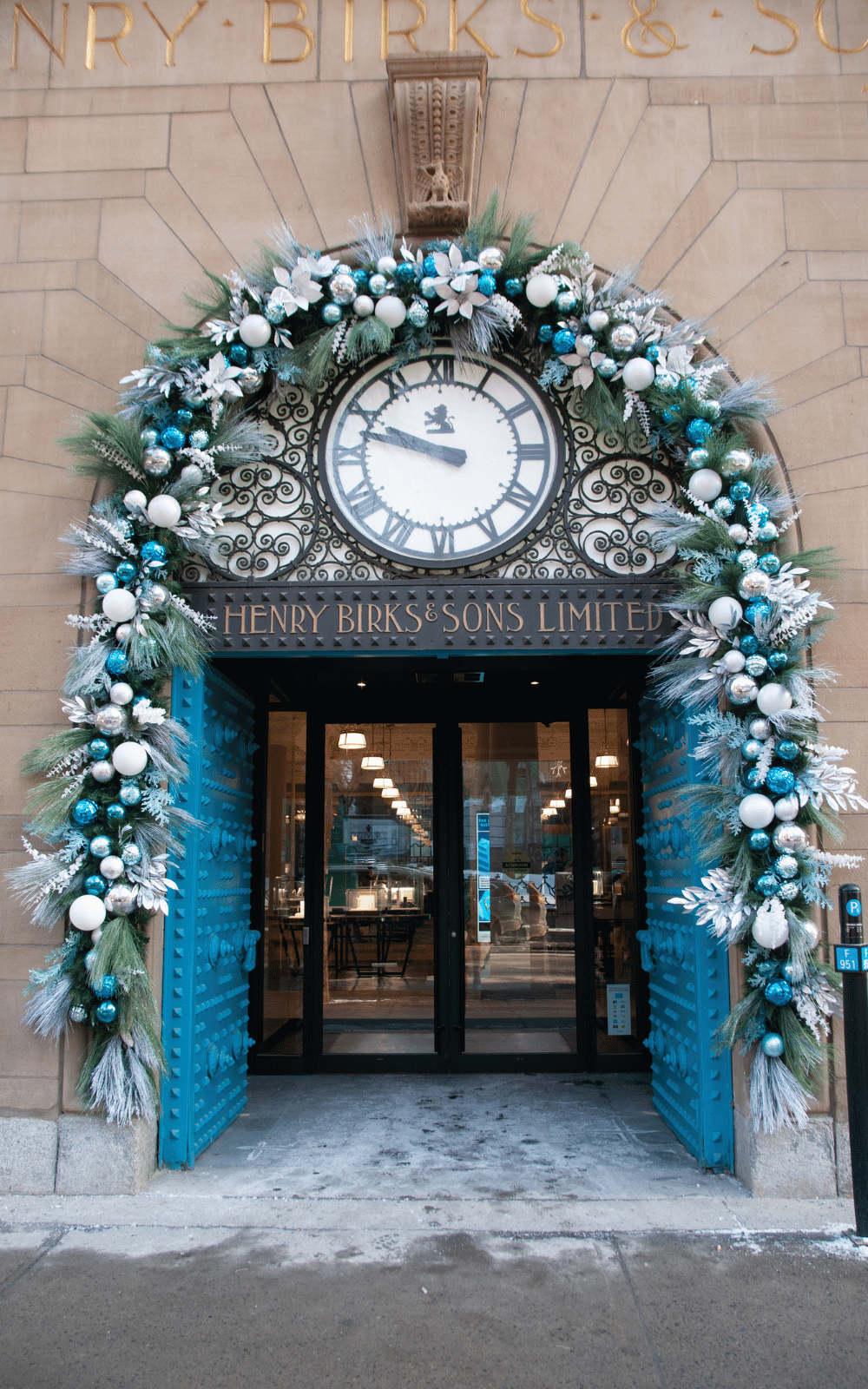 Décor de Noël bleu extérieur Birks - Décors Véronneau