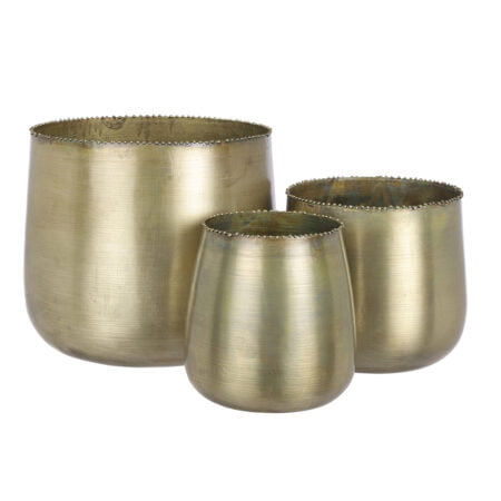 Antique gold plant pot